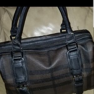 Black and Brown Large Burberry Plaid Purse